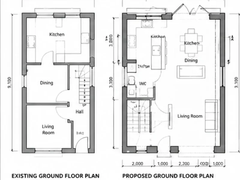 Dimensioned floor plans